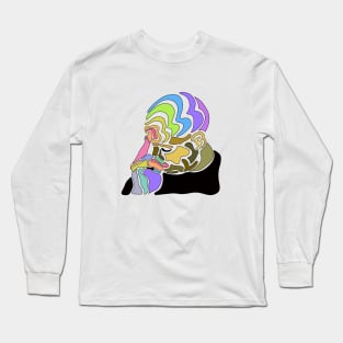 Trippy Mind Meld Design Long Sleeve T-Shirt